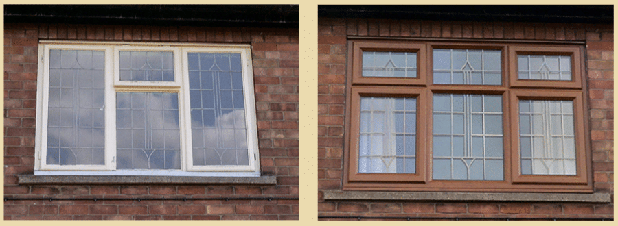 New Golden Oak uPVC Double Glazed Window