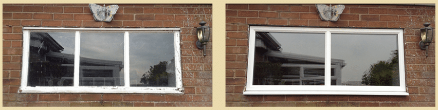 New White uPVC Window In Rear Of Garage