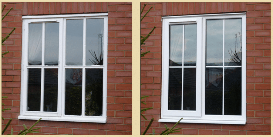 New White uPVC Double Glazed Georgian Bar In Window