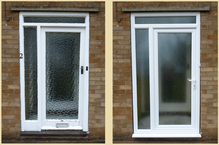 uPVC doors with full height glass