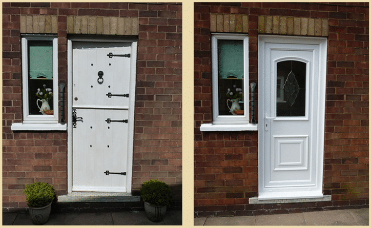 Old door replaced with modern design