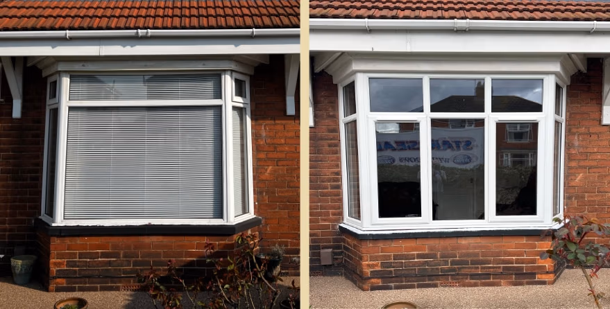 Before and after replacement Bay Window.