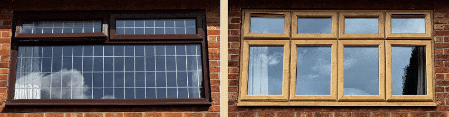 Two different styles of windows Before and After